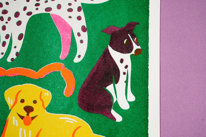 Dog risograph print image 3