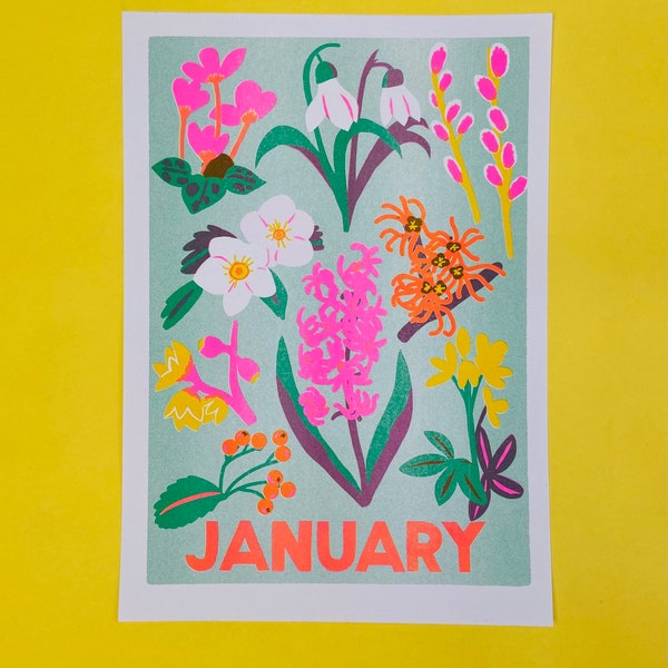 January A3 risograph print