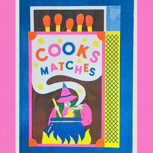Witch Matchbox Riso Print