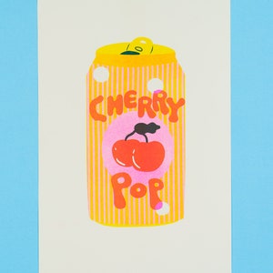 Cherry risograph print