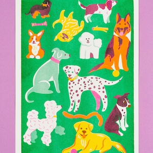 Dog risograph print image 1