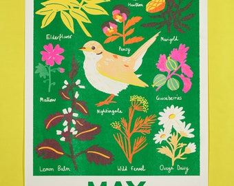 May Forage Risograph Print