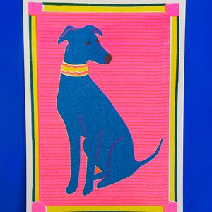 Greyhound Mini Riso Print