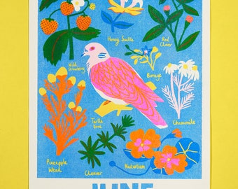 June Risograph Print