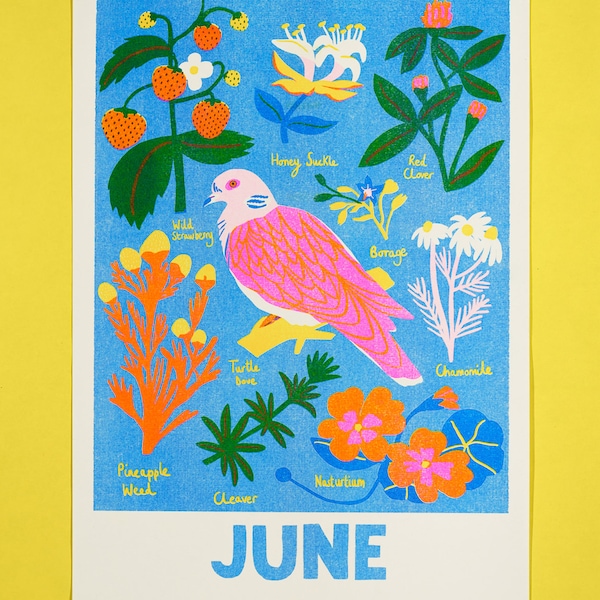 June Risograph Print