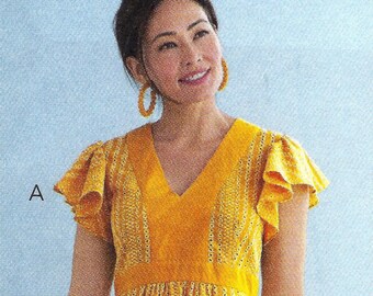 Butterick 6728 Dress, Flutter Sleeves Sewing Pattern