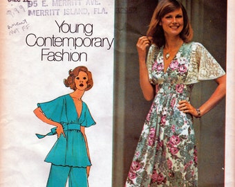 Simplicity 6710 Dress, Tunic & Bell Bottom Pants Sewing Pattern