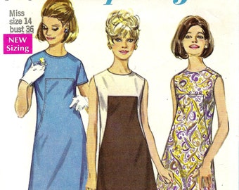 Dresses,  Seam Detail  - Simplicity 7535 - Cut Complete Sewing Pattern