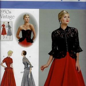Retro 1950&#39;s Jurk & Jas Herdruk - Eenvoud 1250 - Ongesneden Patroon