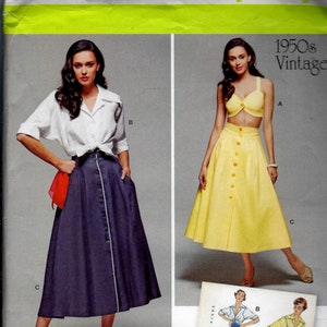 Retro 1950&#39;s Blouse, Skirt and Bra Top Reprint - Simplicity 1166 - Uncut Pattern
