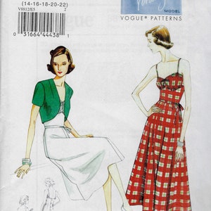 Retro 1940 Dress, Belt & Bolero Reprint - Vogue 8812 - Uncut Pattern