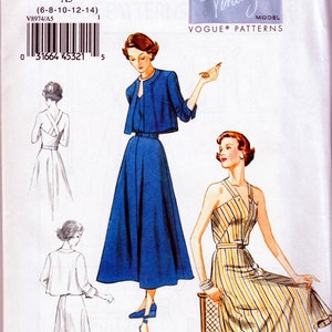 Retro 1949 Jacket, Dress & Belt Reprint - Vogue 8974 - Uncut Pattern
