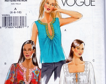 Top, Deep Neckline - Vogue 8249  - Uncut  Pattern