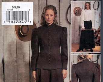 Riding Skirt , Blouse &  Jacket Costume - Butterick 3836 - Uncut Pattern