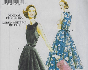 Retro 1954 Back Wrap Dresses - Vogue 8788 - Uncut Sewing Pattern