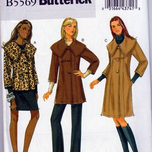 Coat & Jacket, Wide Collar- Butterick 5569 - Uncut Sewing Pattern