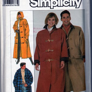 vintage simplicity s39 boys and girls duffel coat in two lengths with attached hood 1960s size 8