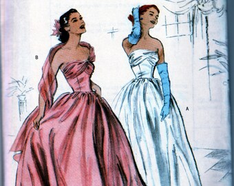 Butterick 4918 Retro 1952 Strapless Gown Sewing Pattern