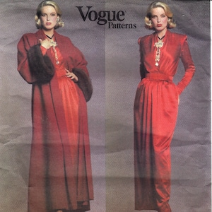 Coat, Evening Dress & Belt by Givenchy - Vogue  1046 - Uncut Sewing Pattern