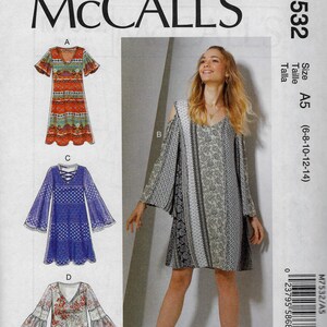 Pullover Dress, Flutter Sleeves - McCall's 7532 - Uncut Pattern