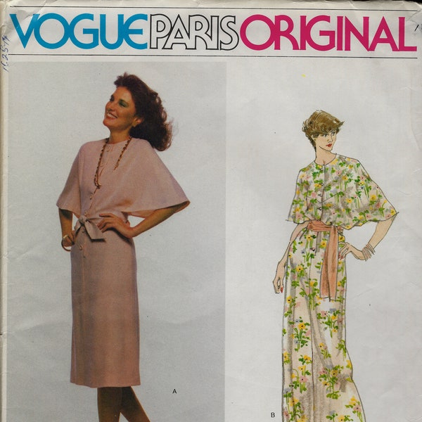 Dresses, Cape Sleeves by Pierre Balmain - Vogue 1925 - Uncut Pattern