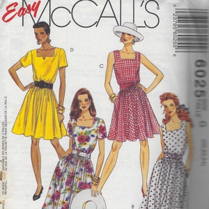 Dress, Square Neckline - McCall&#39;s 6025 - Uncut Sewing Pattern