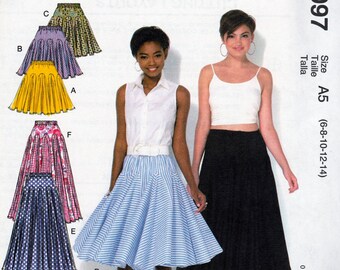 Misses/' Size 6-8 Elastic Waist Skirts Sewing Pattern Misses/' Skirts Sewing Pattern Uncut 10-12 14 McCall/'s 7097