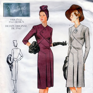 Retro 1943 Dress Reprint - Vogue 2569 - Uncut Pattern