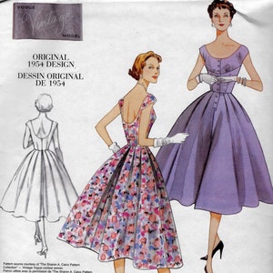 Retro 1954 Dress Reprint - Vogue 2960 - Uncut Sewing Pattern