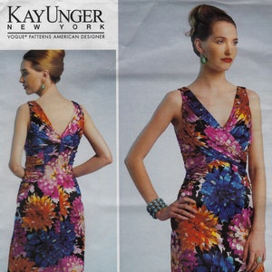 Dress, Draped Bodice by Kay Unger - Vogue 1302 - Uncut Pattern