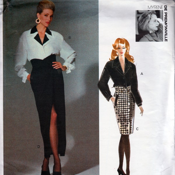 Blusa y falda envolvente de De Premonville. -Vogue 1063 - Patrón sin cortar