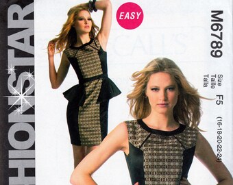 Dress with Peplum - McCall's 6789 - Uncut Pattern