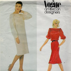 Dress, Tucked Yoke Detail by Geoffrey Beene - Vogue  2747 - Uncut Pattern