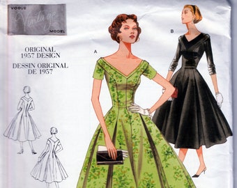 Retro 1957 Dress Reprint - Vintage Vogue 2903 - Uncut