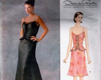Oscar de la Renta Evening Dress Vogue 2584 Sewing Pattern