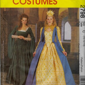 Elizabethan & Queen Costumes Mccall's 2798 Uncut | Etsy