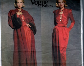 Coat, Evening Dress & Belt by Givenchy - Vogue  1046 - Uncut Sewing Pattern