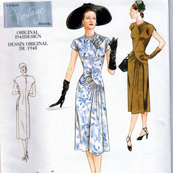 Retro 1948 Dress Reprint - Vogue Vintage 2787 - Uncut Sewing Pattern