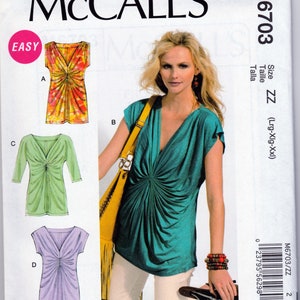 Pleated Front Tops and Dress - McCall&#39;s 6703 - Uncut Sewing Pattern