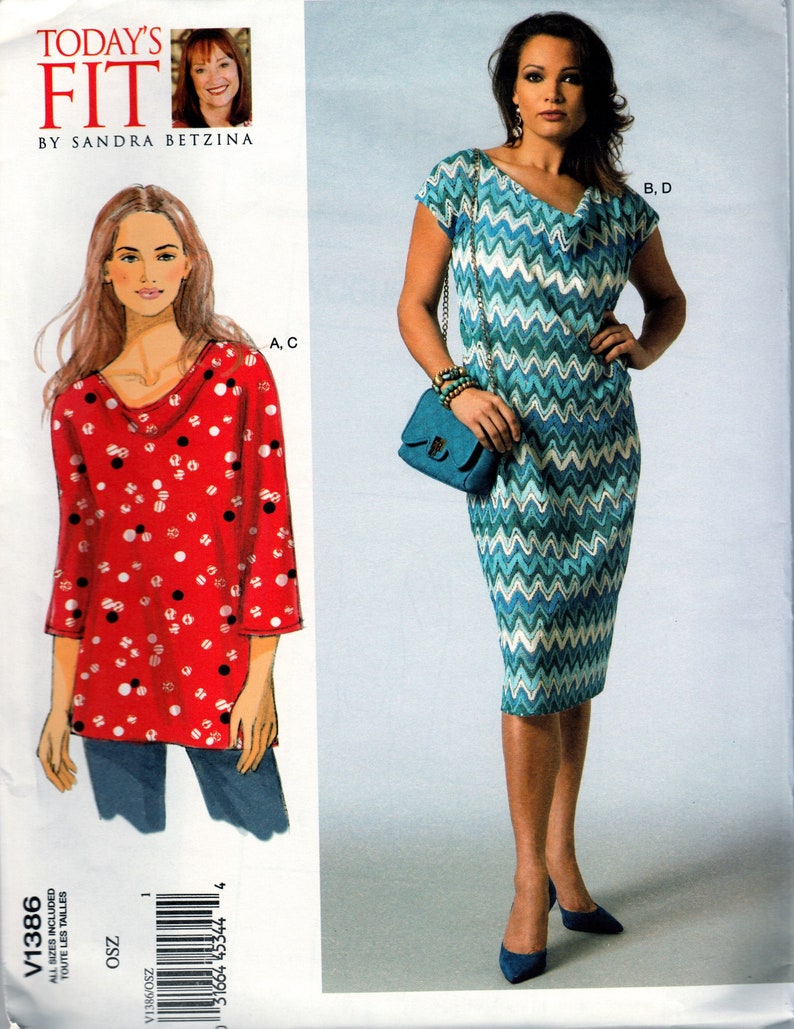 Uncut Pattern Dress /& Slip by Sandra Betzina Vogue 1386 Tunic