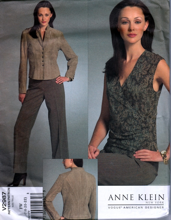 Jacket Top Pants by Anne Klein Vogue 2987 Uncut Pattern Etsy Canada