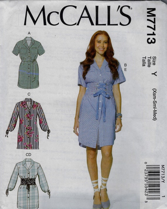 Mccall's 7713 Dresses Belts Sewing Pattern