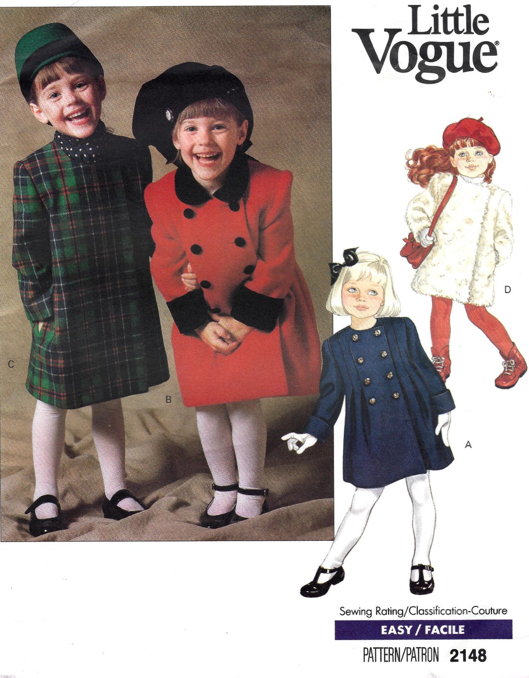 Vogue 2148 Girls Coat Sewing Pattern - Etsy