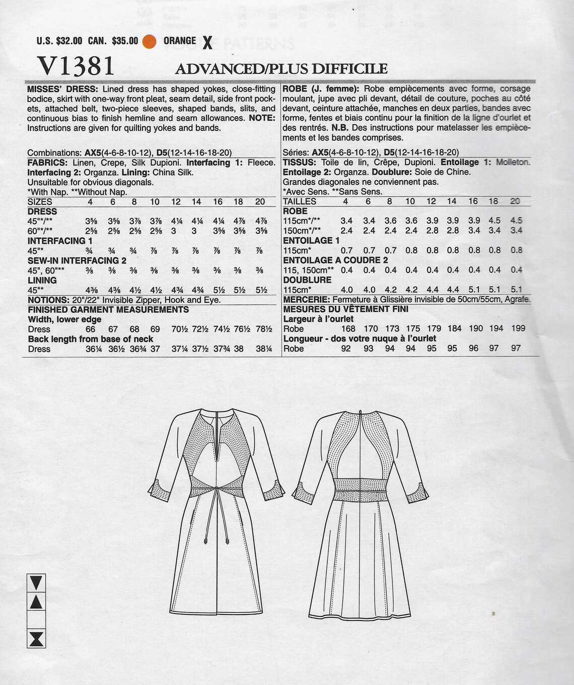 Dress, Seam Detail by Ralph Rucci Vogue 1381 Uncut Sewing Pattern - Etsy