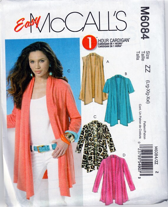 Cardigan Set Easy McCall's 6084 Uncut Sewing Pattern