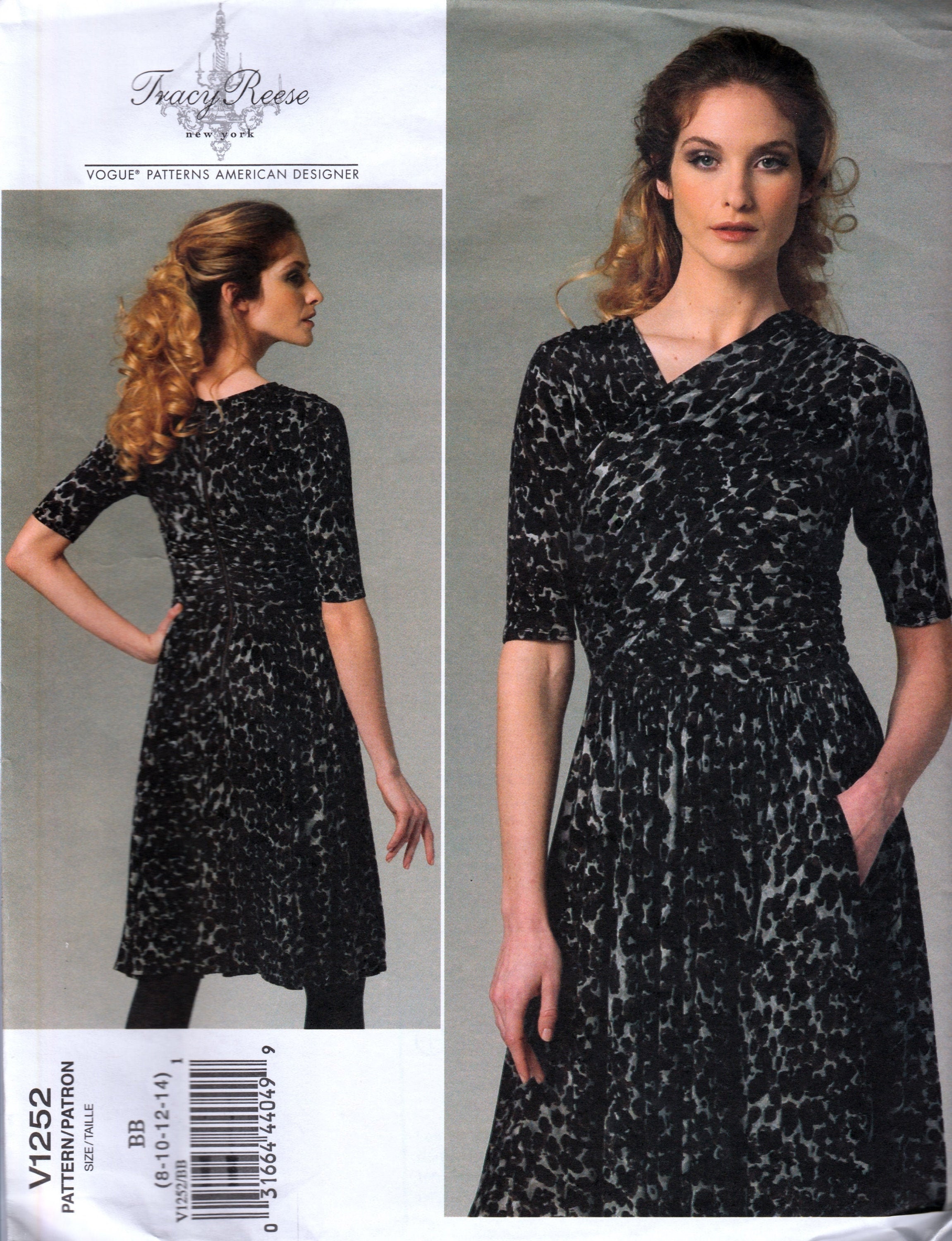 Front Drape Dress by Tracy Reese Vogue 1252 Uncut Pattern - Etsy