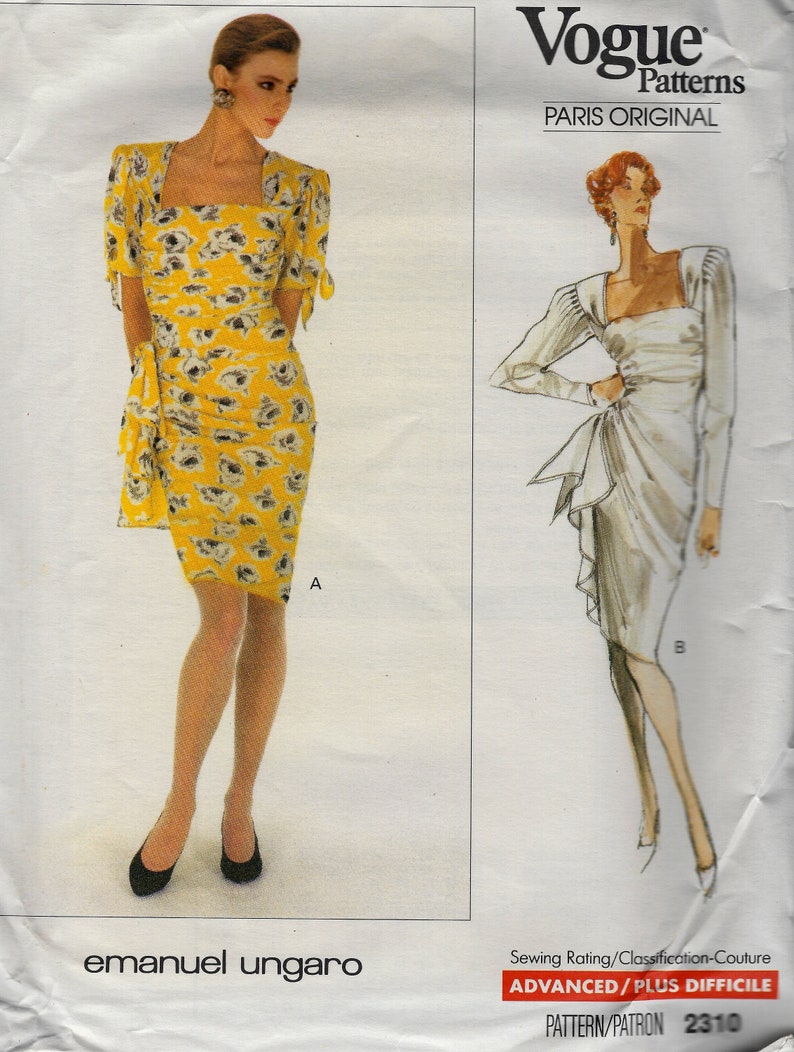 Emanuel Ungaro Dress Vogue 2310 Sewing Pattern - Etsy