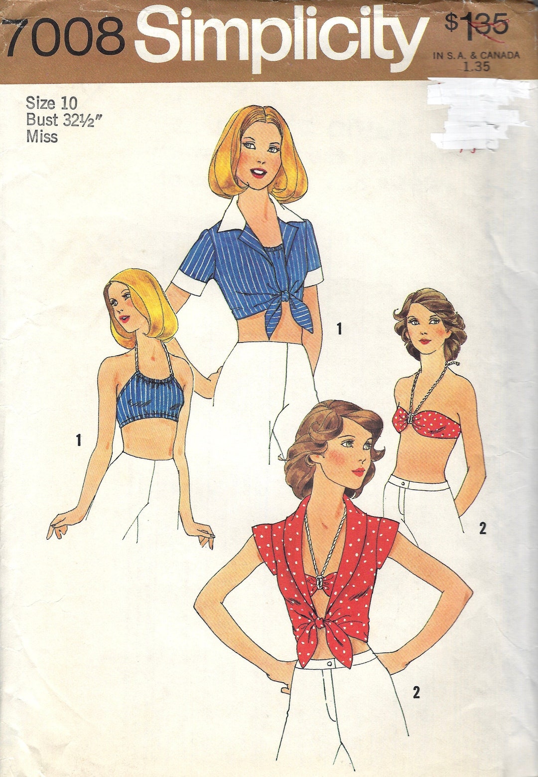 Simplicity 7008 Crop & Halter Tops Sewing Pattern - Etsy