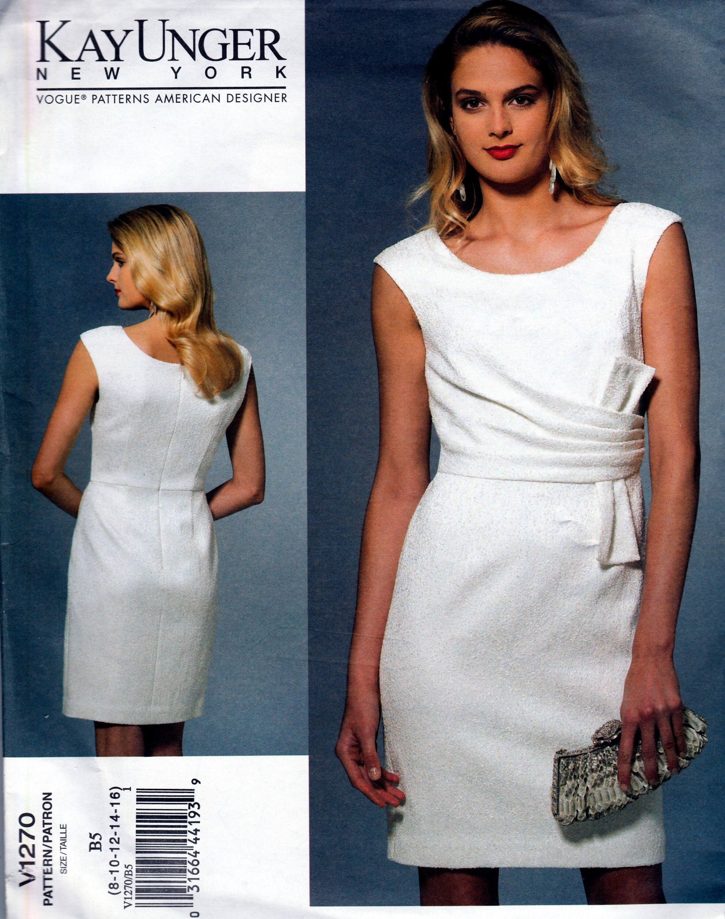 Pleated Bodice Dress by Kay Unger Vogue 1270 Uncut Pattern - Etsy