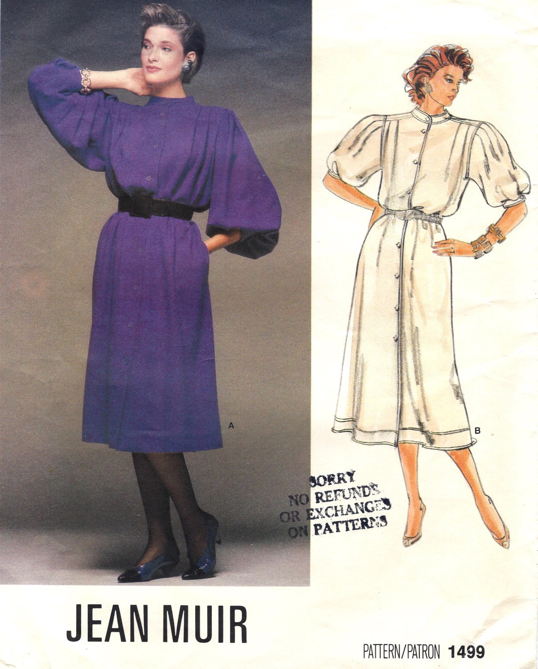 Jean Muir Dress Vogue 1499 Sewing Pattern - Etsy